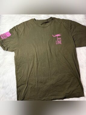Nine Line Apparel Warrior Graphic Tee Light Green Pink